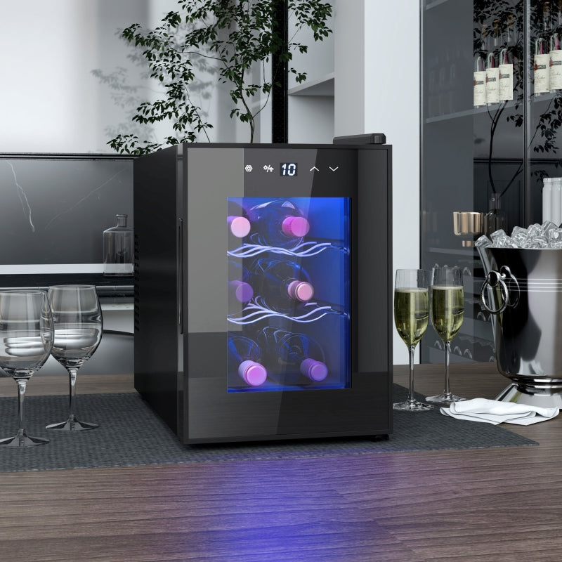 Six Bottle Countertop Wine Fridge with 8-18¡æ Temperature - Black