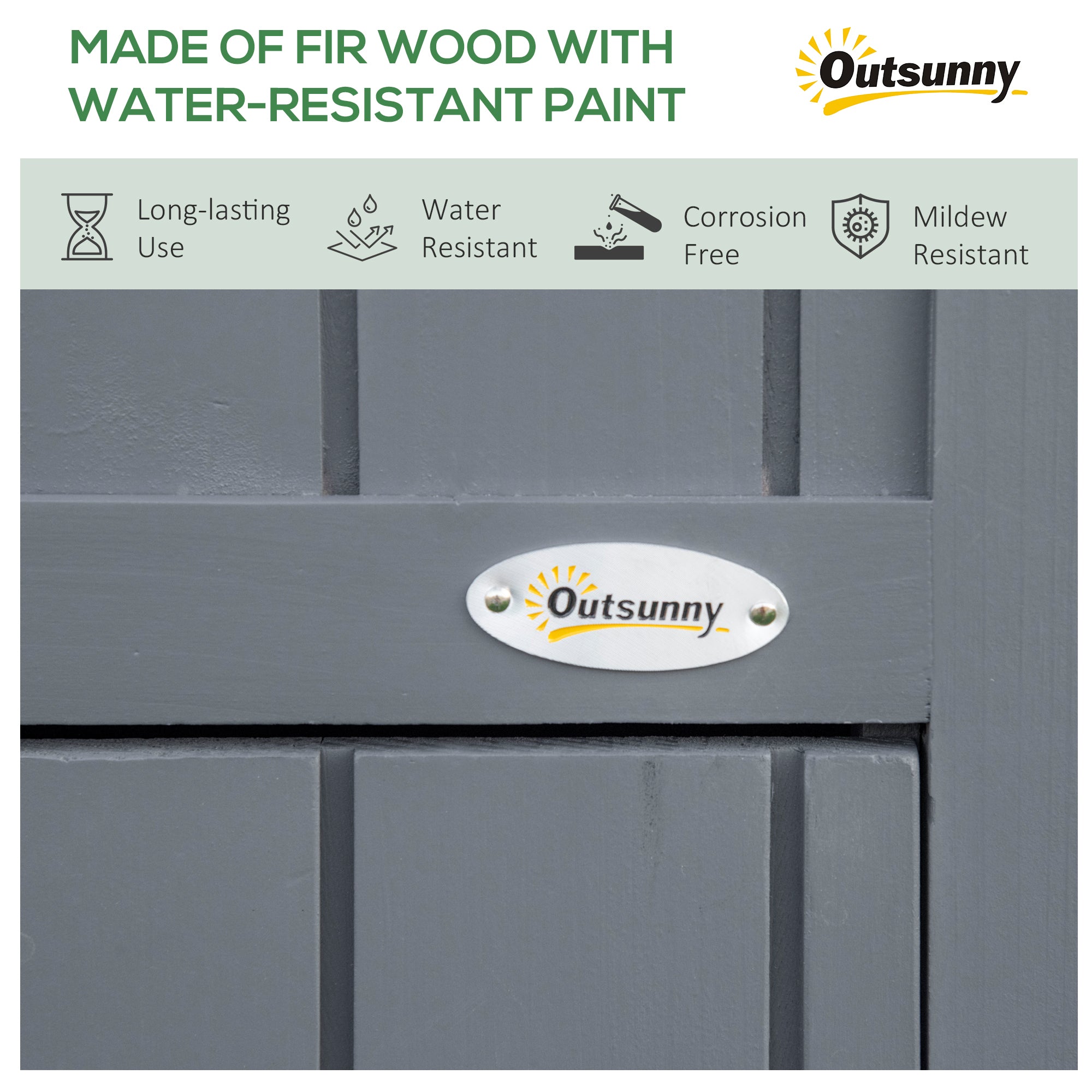 Garden Outdoor Storage Shed with 3 Shelves and Tilt Roof, Grey