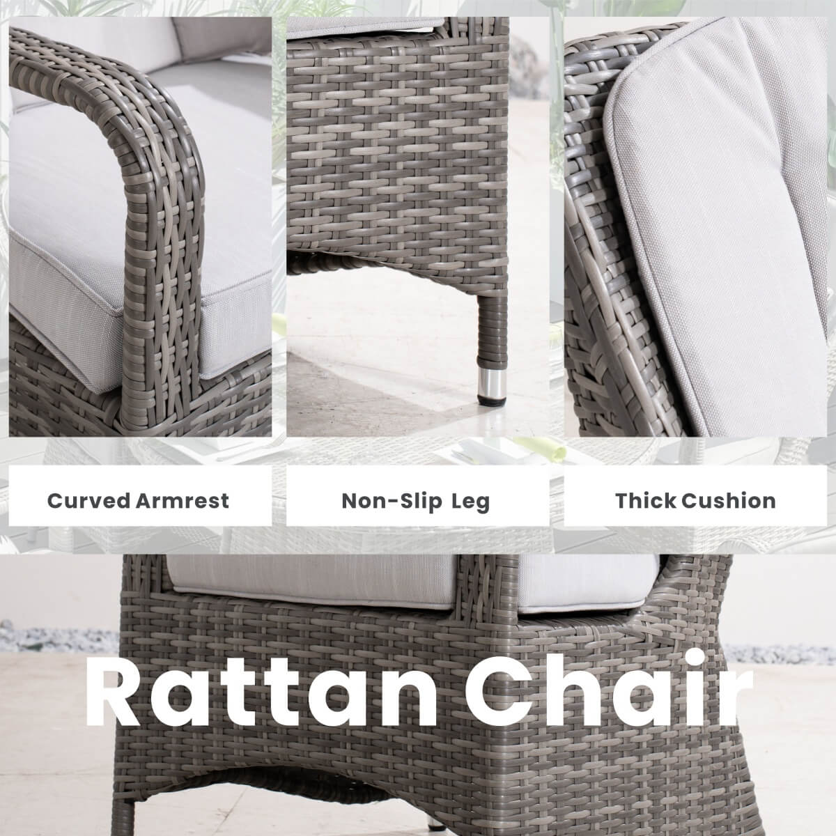 4-Seater Patio Dining Set with Round Table and Parma Chairs¡ªPAD-1709-SET