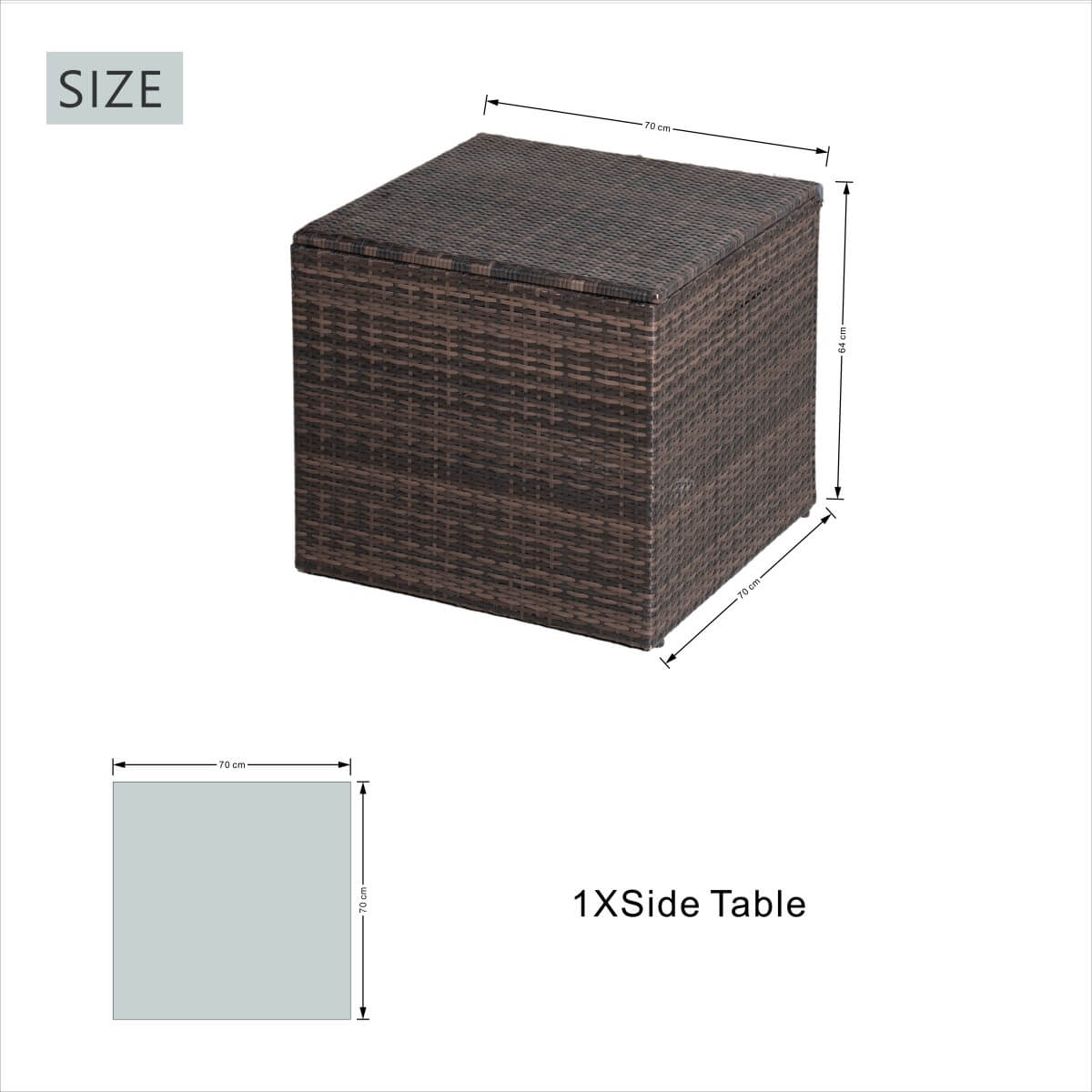 9 Seater Outdoor Rattan Fire Pit Sofa Set – Garden Lounge with Rectangular Fire Pit Table and Side Table with Built-In Storage