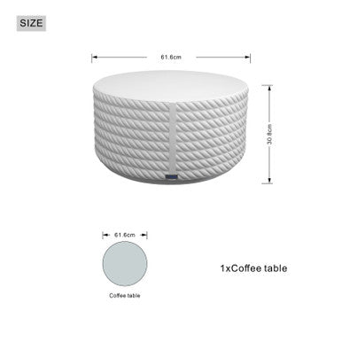 White Waterproof Outdoor Coffee Table—PAT-2462TA
