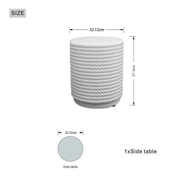 White Waterproof Outdoor Side Table —PAT-2462ST