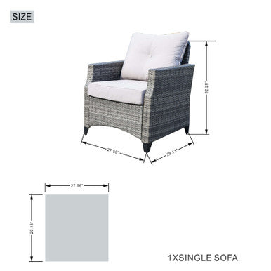 4-Seater Gray Patio Fire Pit Set - PAF-1801-GR