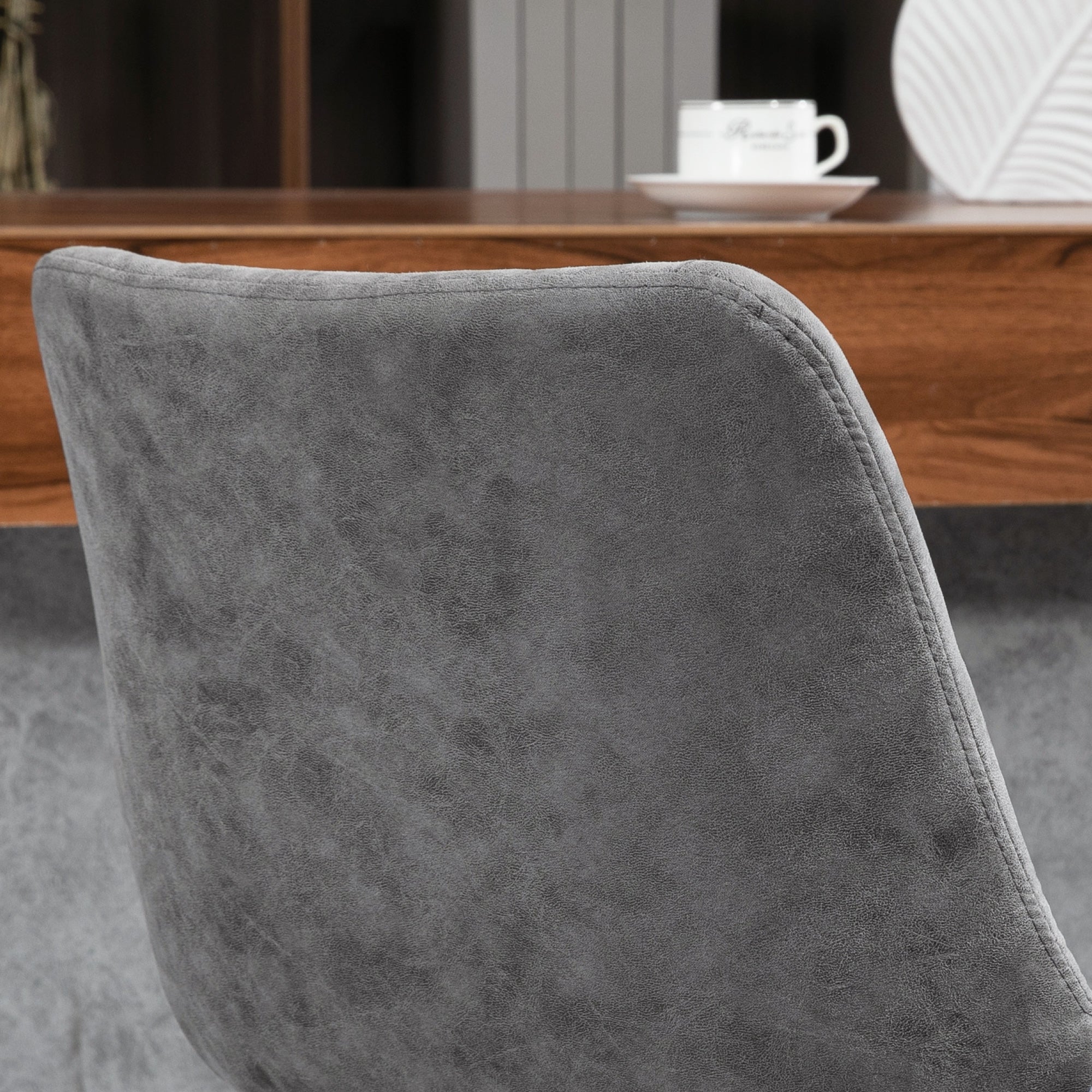 Modern Bar Stools Set of 2, Height Adjustable Swivel with Backrest, Gas Lift, Footrest, Microfibre, Grey