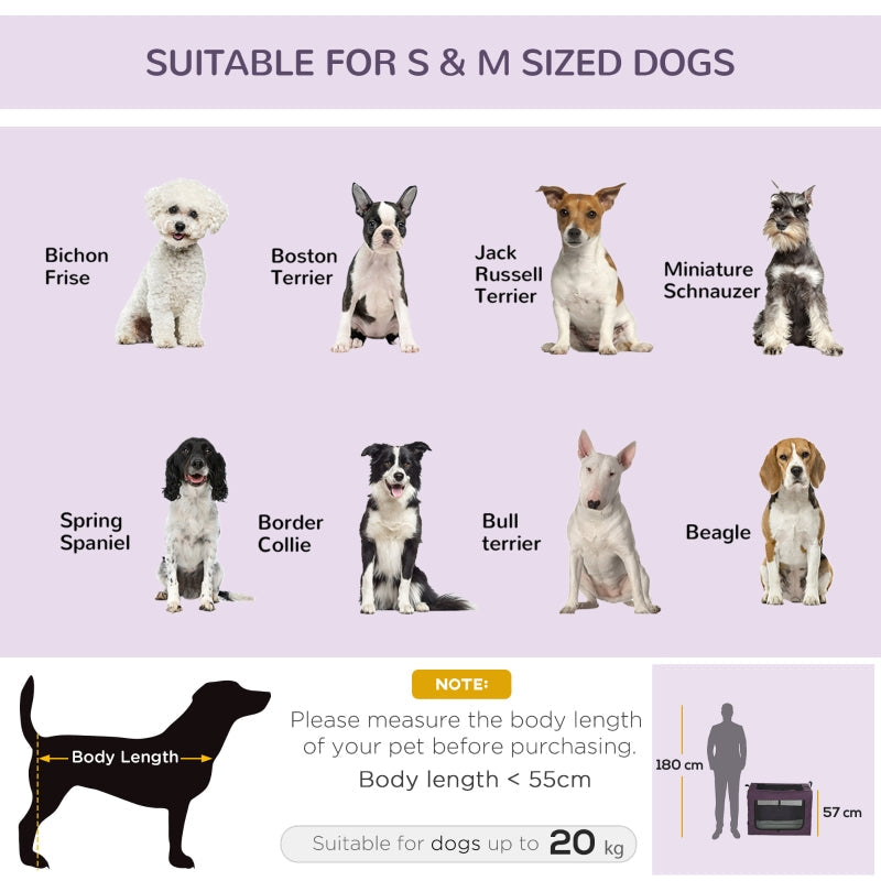 80cm Pet Carrier, with Cushion, for Small and Medium Dogs - Purple