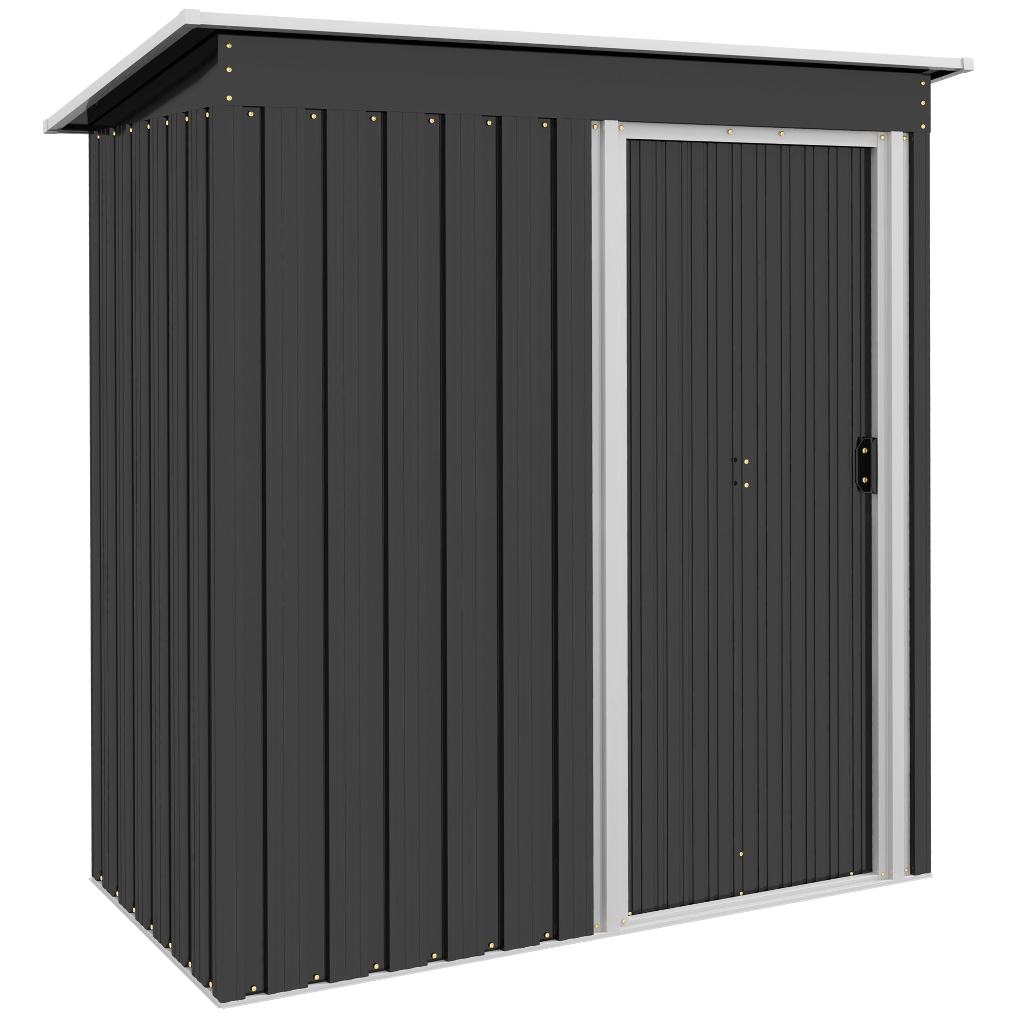 Garden Storage Shed with Sliding Door and Sloped Roof, 5 x 3ft, Black
