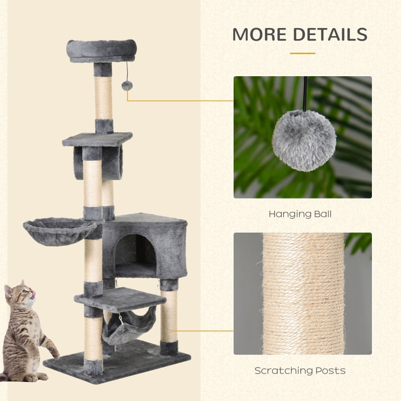Cat Tree Multi-level Condo Tower with Toys & Scratching Posts