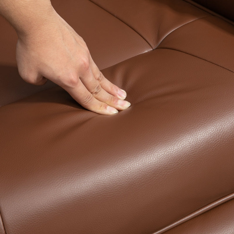 Faux Leather Armchair, 145¡ã Reclining Back and Footrest - Brown