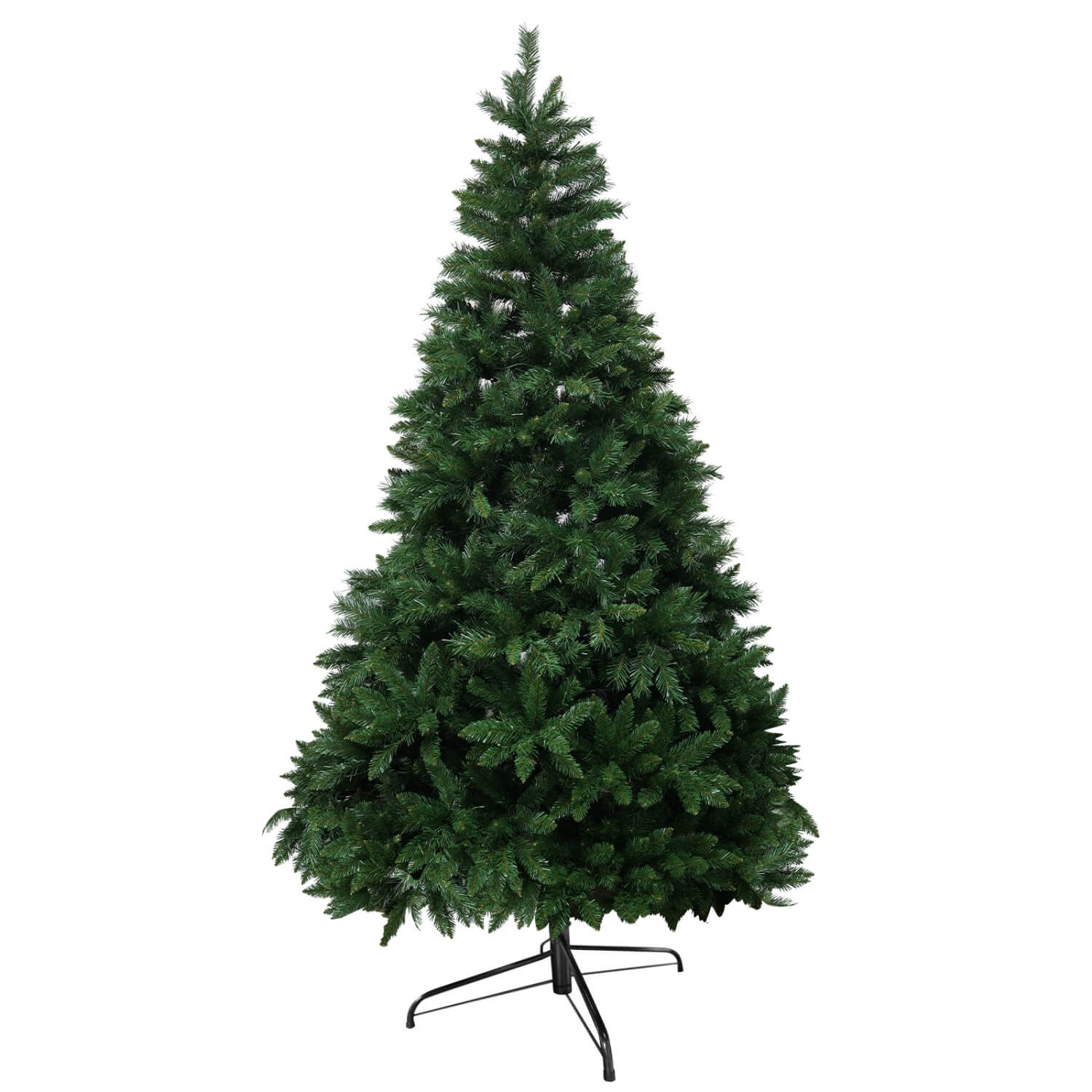 Artificial Christmas Tree with Colour LED Lights – Realistic PVC Xmas Tree, Pre-Lit, 6ft & 7ft, Metal Stand