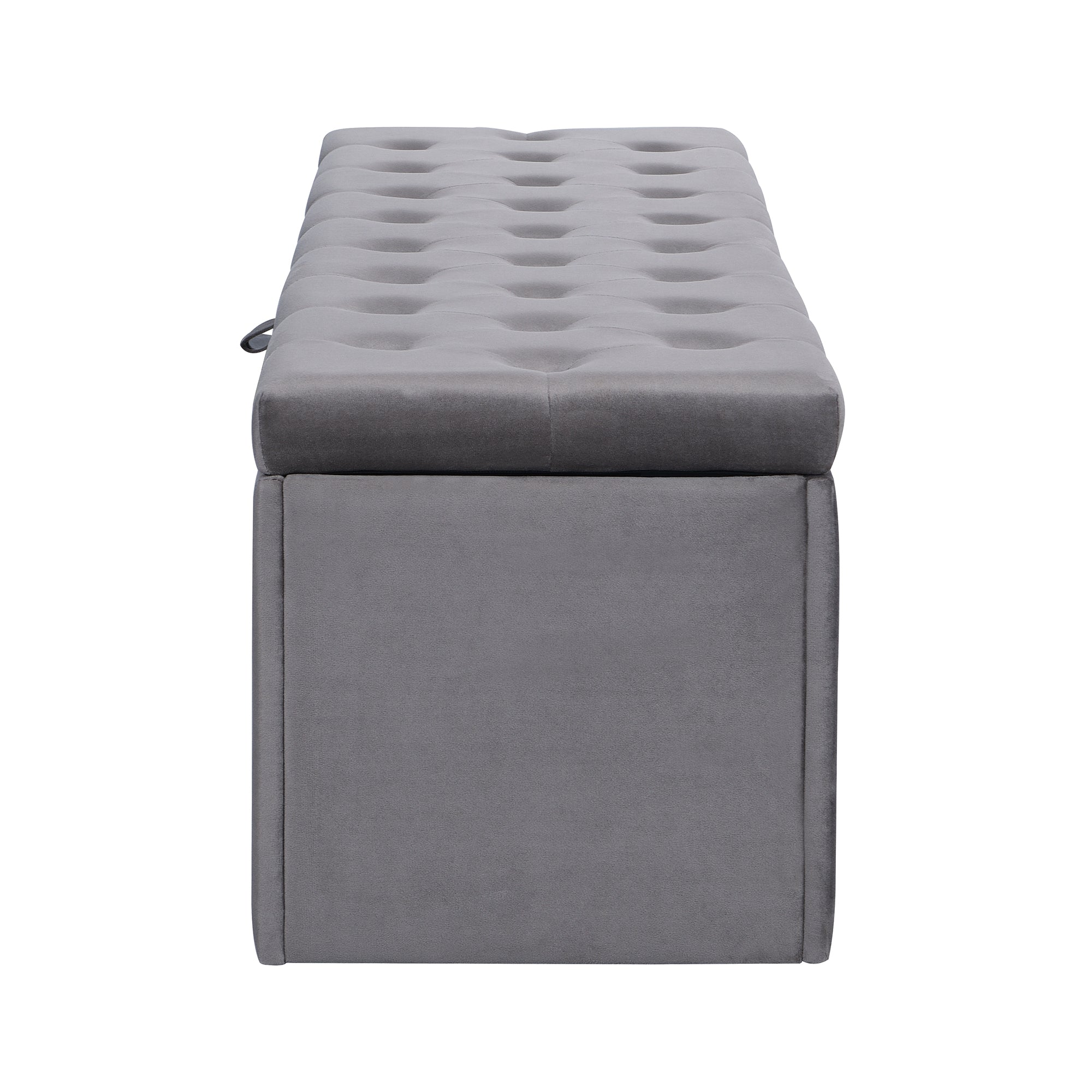 Upholstered Double Bed (4ft6) with Hydraulic Lever, Storage, and Upholstered Bench, Linen Grey