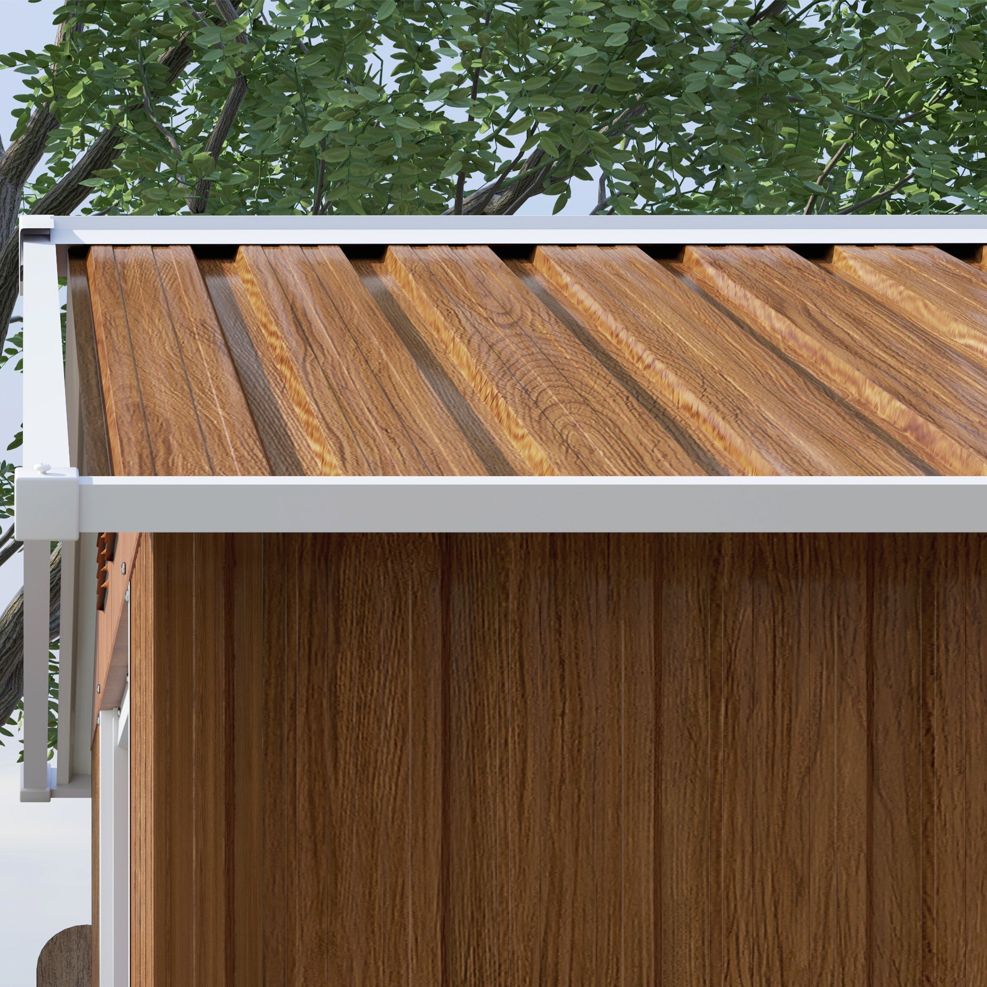 Metal Garden Storage Shed 6.5 x 3.5ft - Brown Wood Effect