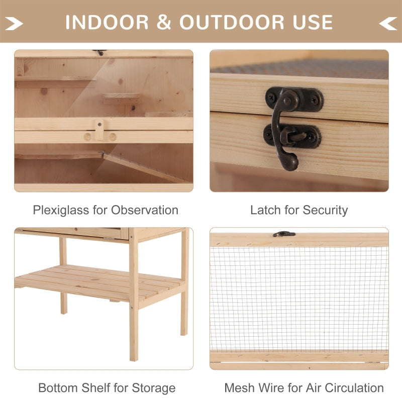 Hamster Cage, Large 4 Layers with Tall Bottom & Storage Shelf, Wooden