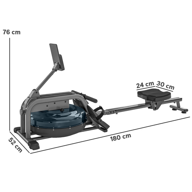 SPORTNOW Water Rowing Machine with Wheels, Adjustable Resistance for Strength and Cardio Training