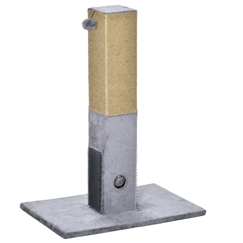 Cat Tree Scratching Post, 79cm Jute Climber with Dangling Toy ¨C Grey