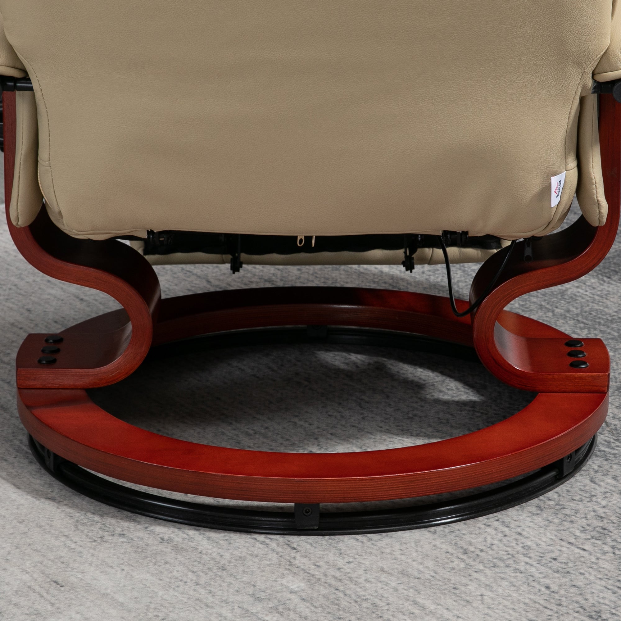 Faux Leather Armchair, 145¡ã Reclining Back and Footrest - Cream