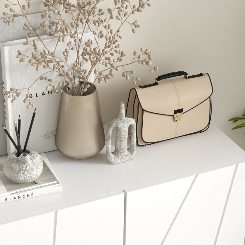 Narrow Shoe Storage Cabinet, 15-20 Pairs, White