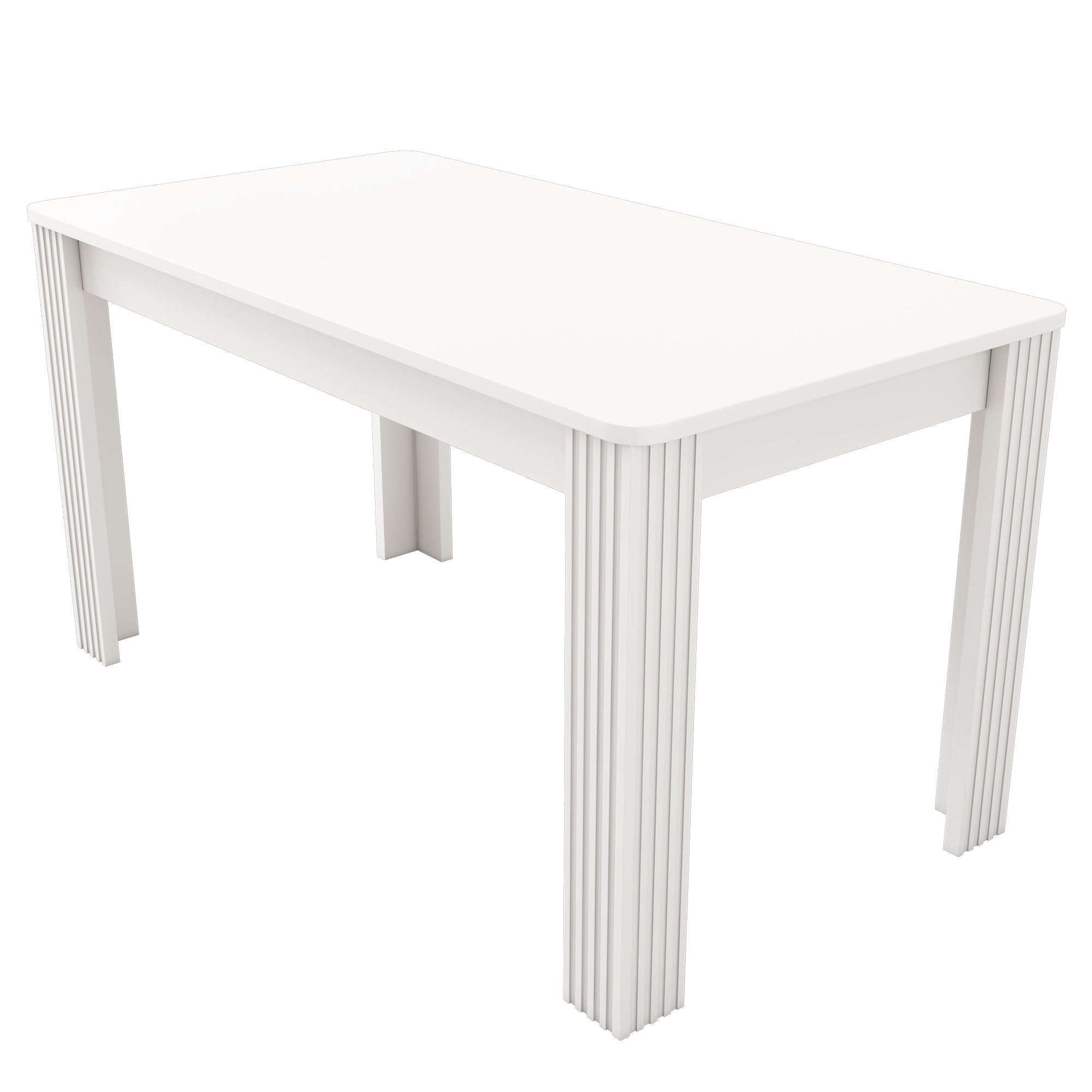 4 Seater Dining Room Table, MDF Wood Rectangle Modern Kitchen Dining Room Furniture Unit, Small Kitchen Table, Coffee Table, Small Table for Home & Cafe, White