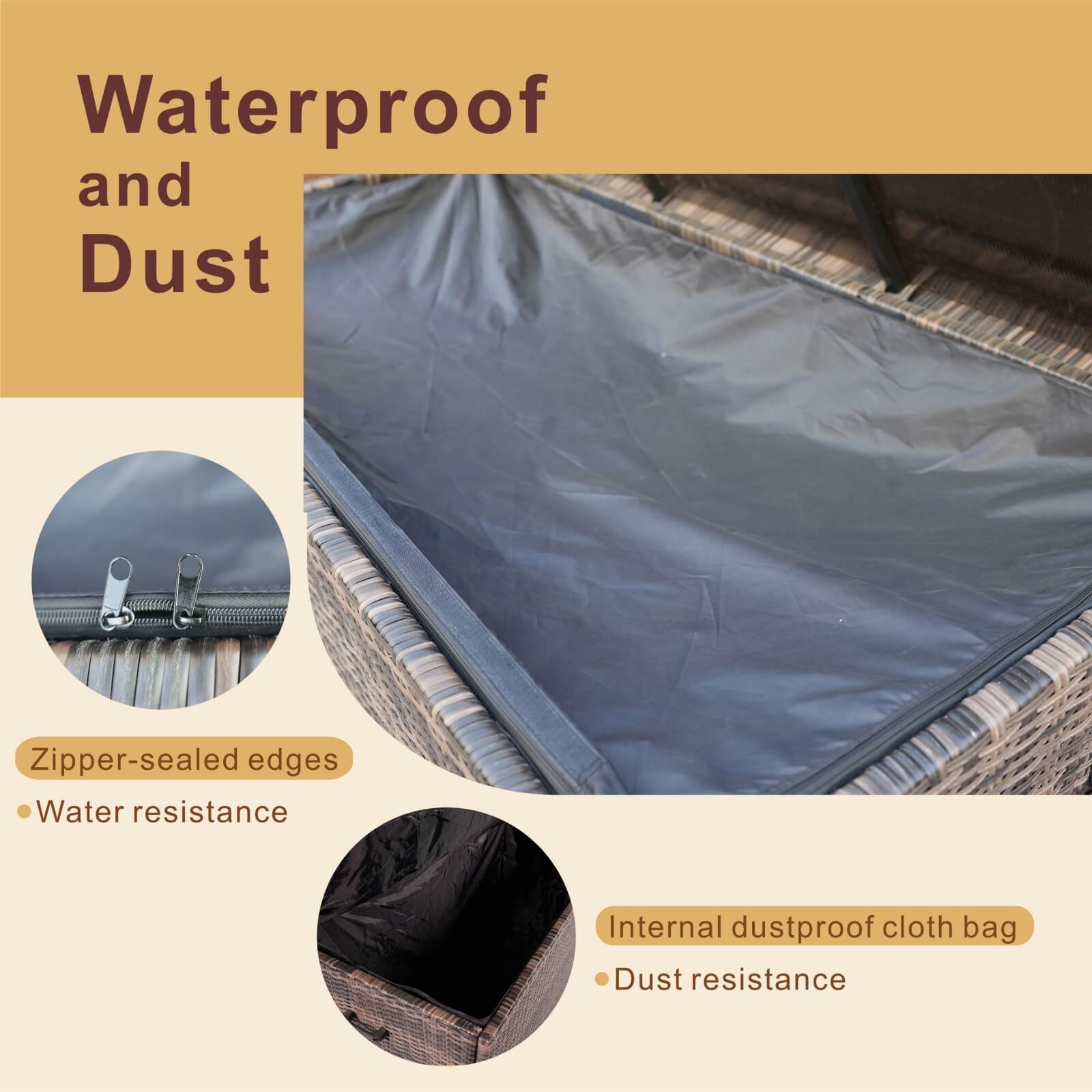 Large Outdoor Wicker Storage Box – Weatherproof Garden & Patio Chest