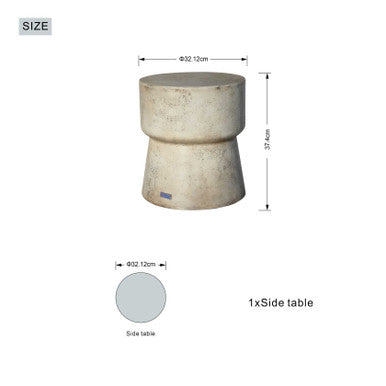 Outdoor Imitation Wood Waterproof Cylindrical Edge Coffee Table—PAT-2464ST