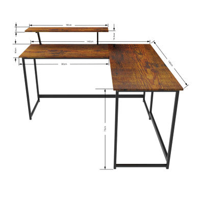 L-Shaped Black Computer Desk with Corner Workstation Table—DT-24612