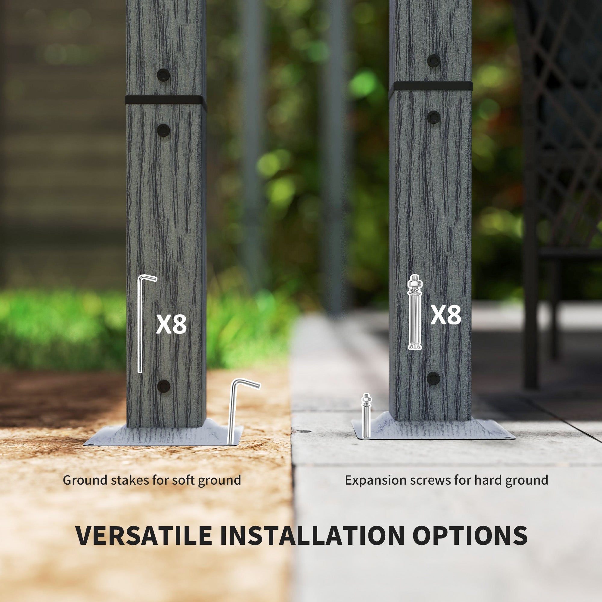 Ret retractable roof pergola 3 x 3 m - Grey