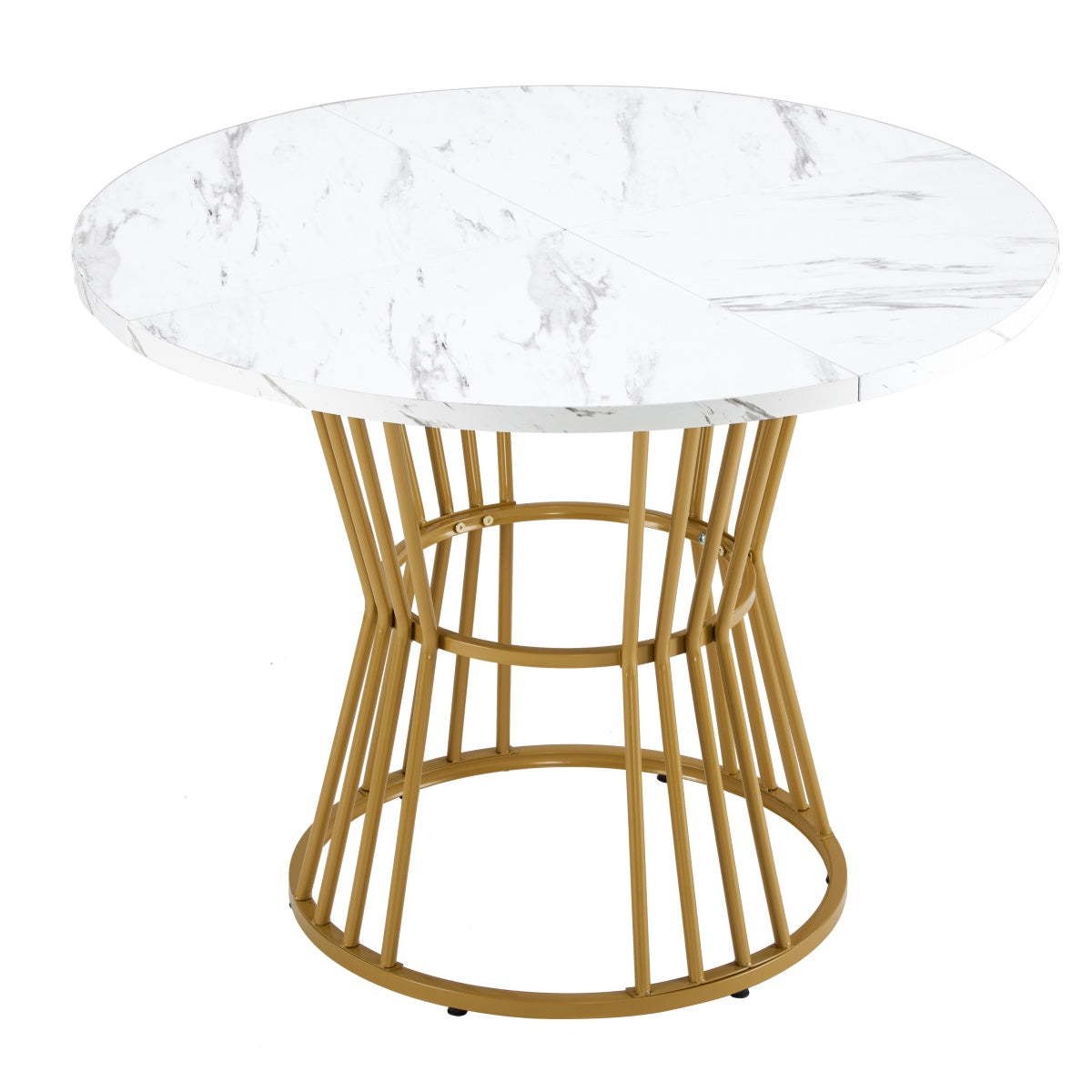 White with Metal Leg (1 piece), Kitchen Table, Sturdy Metal Frame