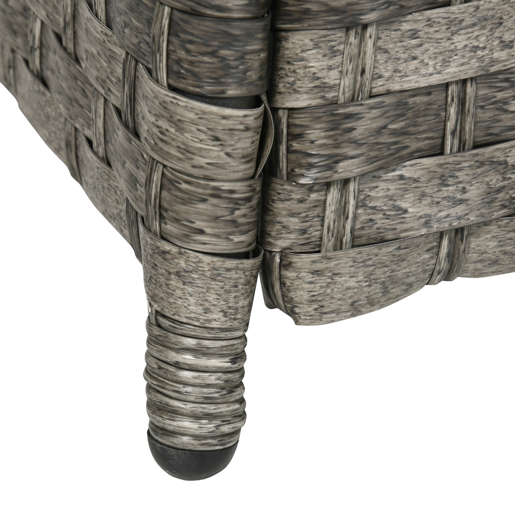 Seven-Piece Firepit Table Rattan Sofa Set - Grey