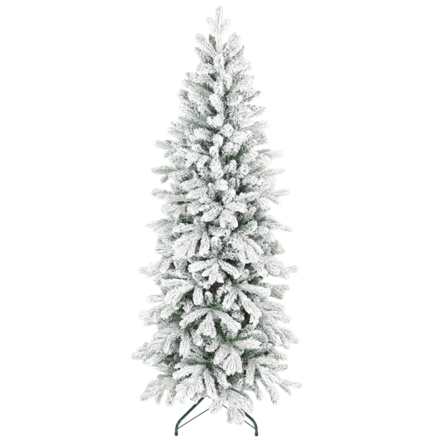 Artificial 6ft Flocked Christmas Tree – Lifelike Full Branches, Foldable Metal Stand, Home Holiday Décor