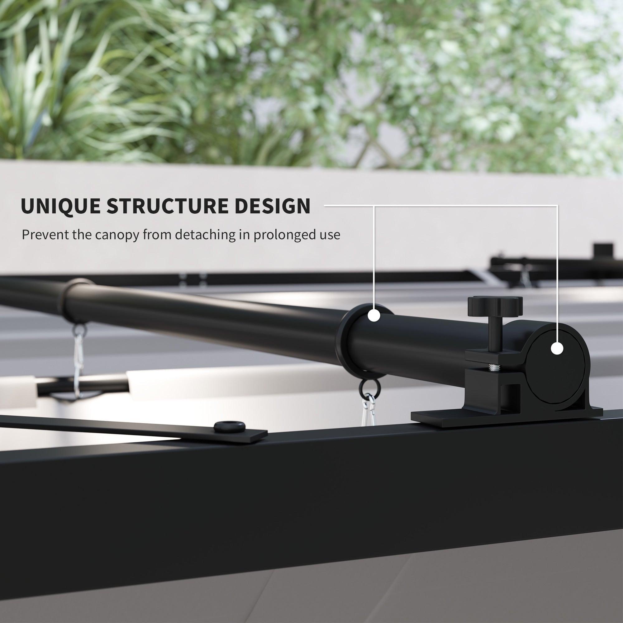 Metal Pergola with Retractable Roof, Magnetic Fixture, Sun Shade Canopy, Grey