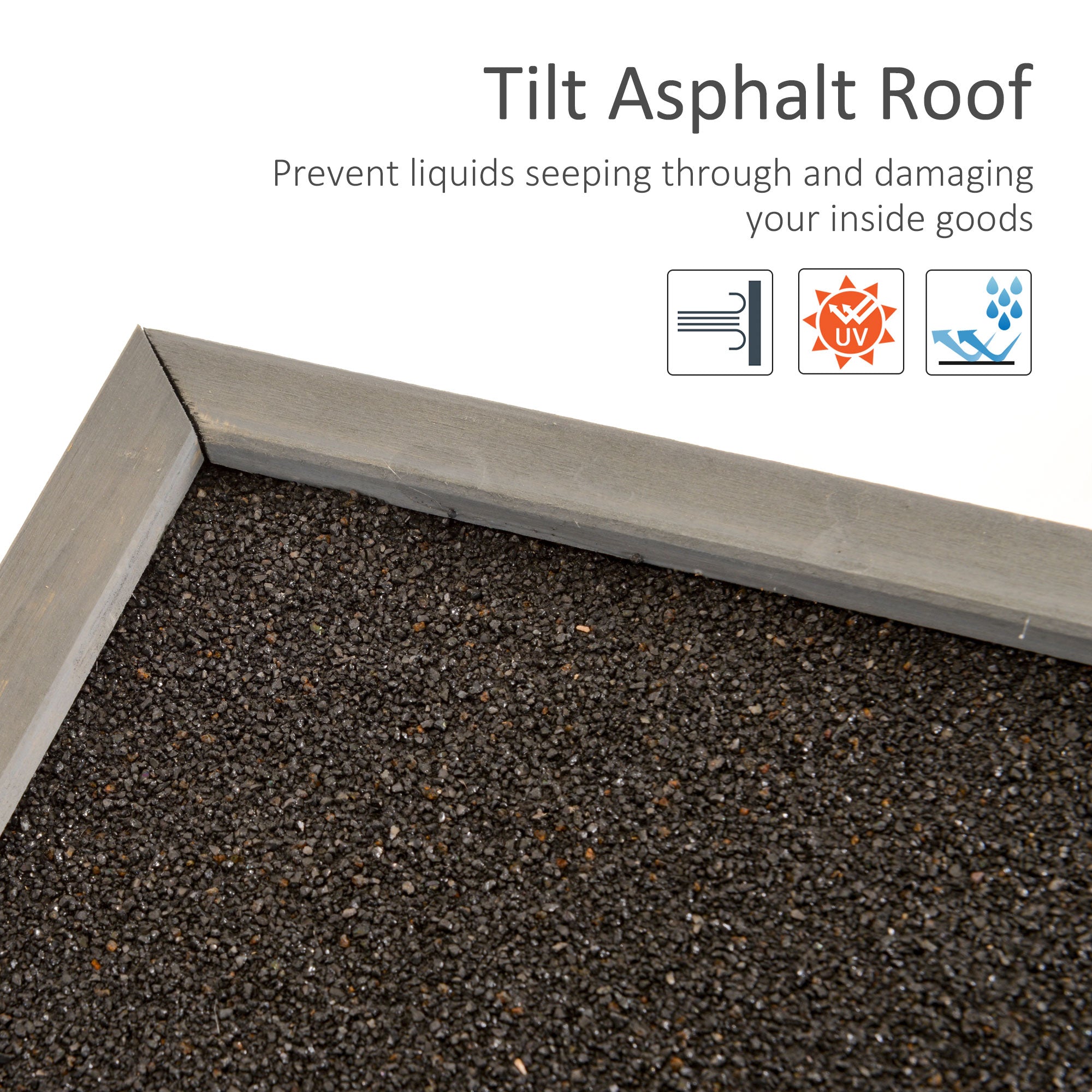 Garden Shed Wooden Storage Cabinet, Fir Wood, Grey