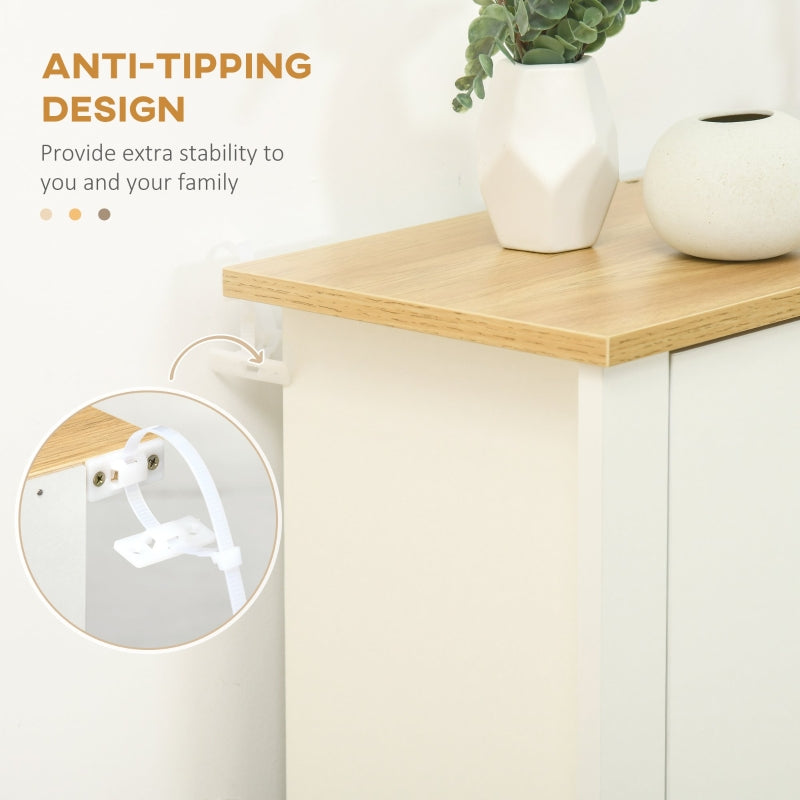 Slim Shoe Cabinet with 3 Flip Drawers, Adjustable Shelves for 18 Pairs, White