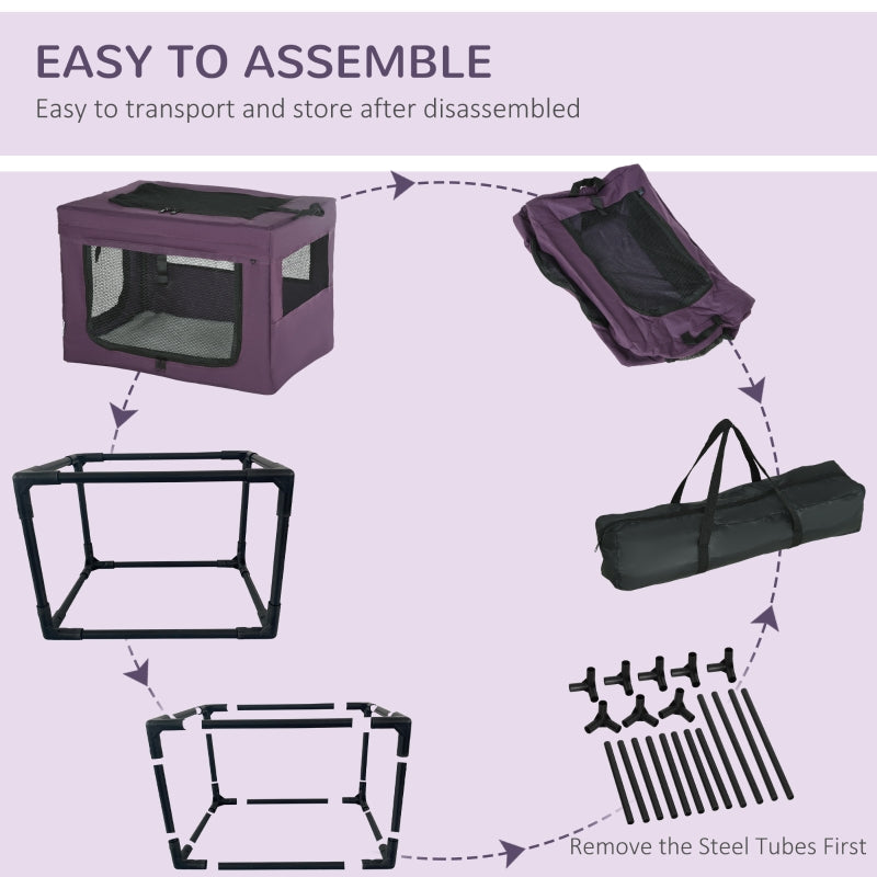 Pet Carrier 60cm, with Cushion, Purple