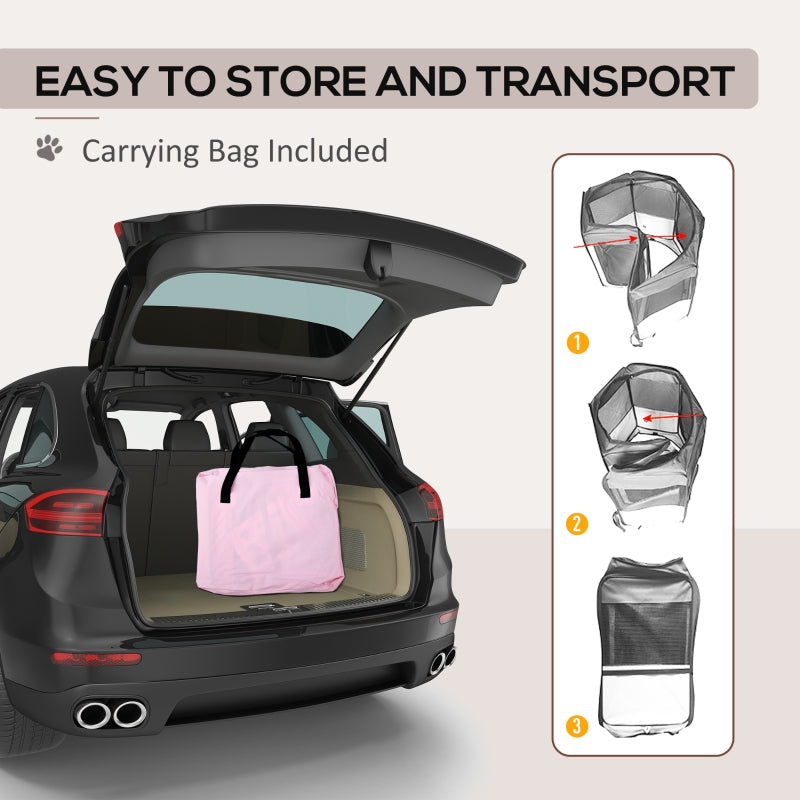 Portable Playpen, Pet Puppy Rabbit Guinea Pig Indoor & Outdoor, Pink