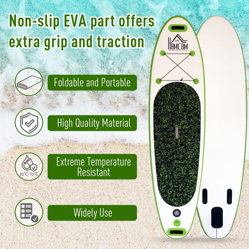 Inflatable Stand Up Paddle Board, 10' x 30" x 4", Non-Slip SUP, with ISUP Accessories, Hand Pump, 3 Fins, Adjustable Paddle