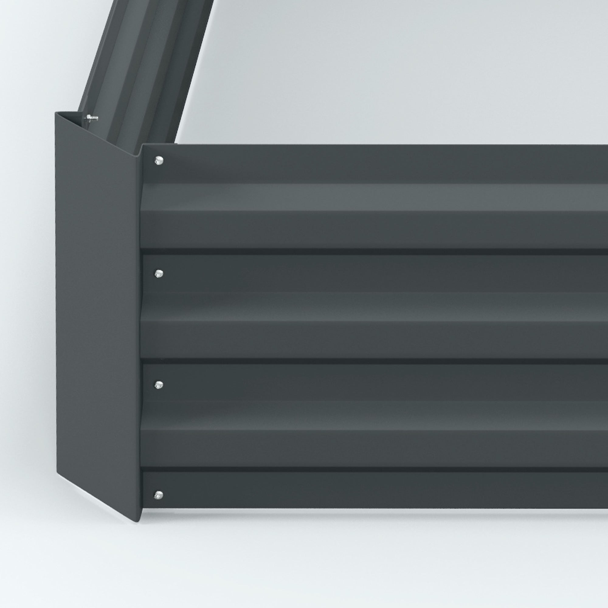 291L Raised Garden Bed, Elevated Galvanised Planter Box for Flowers, Herbs, Dark Grey