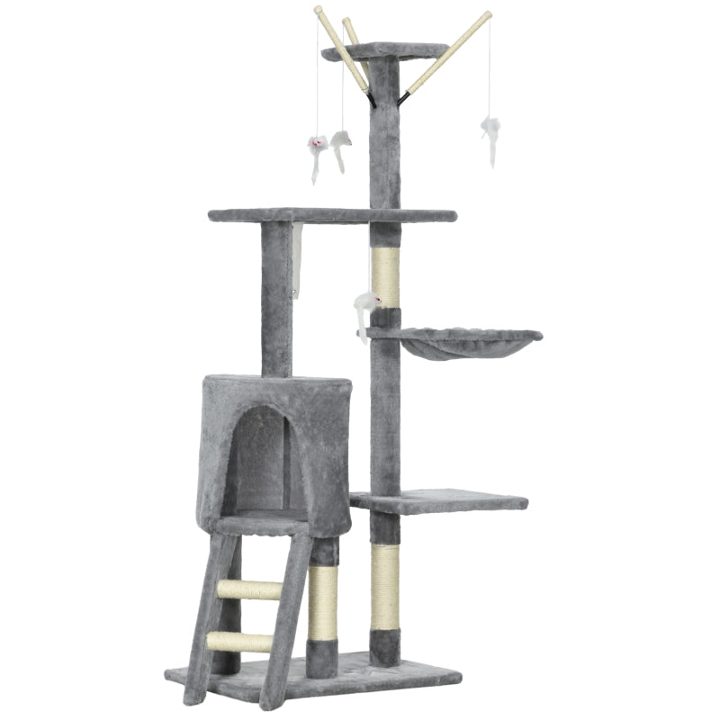 Cat Scratching Post Climbing Tower Activity Centre Grey