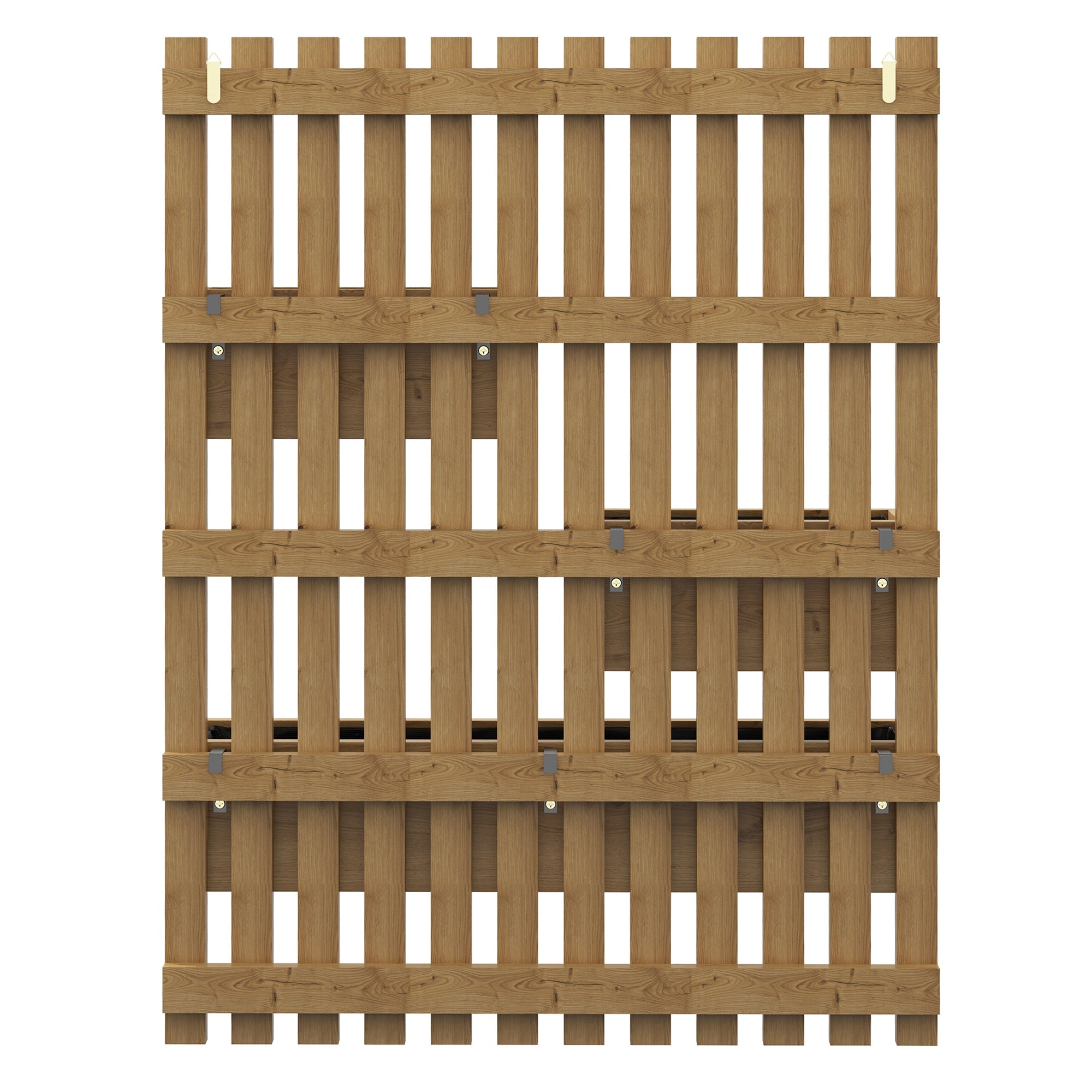 Wall-mounted Garden Planters with Trellis & 3 Planter Boxes, Carbonised Wood