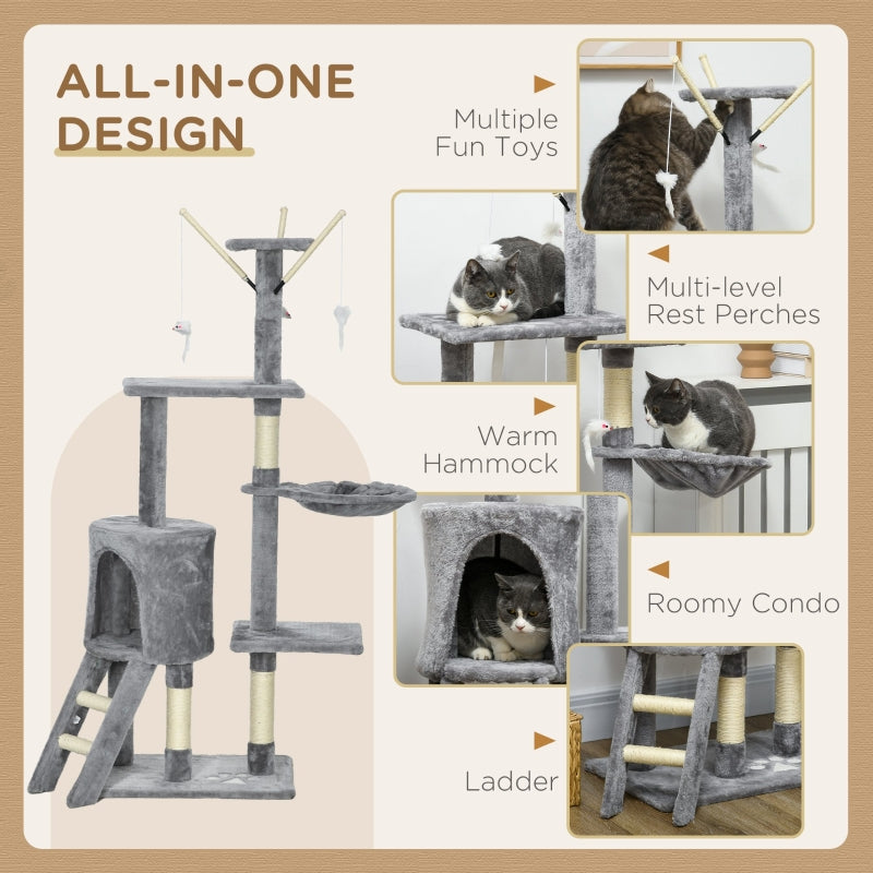 Cat Scratching Post Climbing Tower Activity Centre Grey