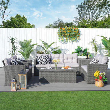 7-Seater Outdoor Sofa Set with Storage Box - PAS-1503-GR