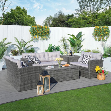 7-Seater Outdoor Sofa Set with Storage Box - PAS-1503-GR