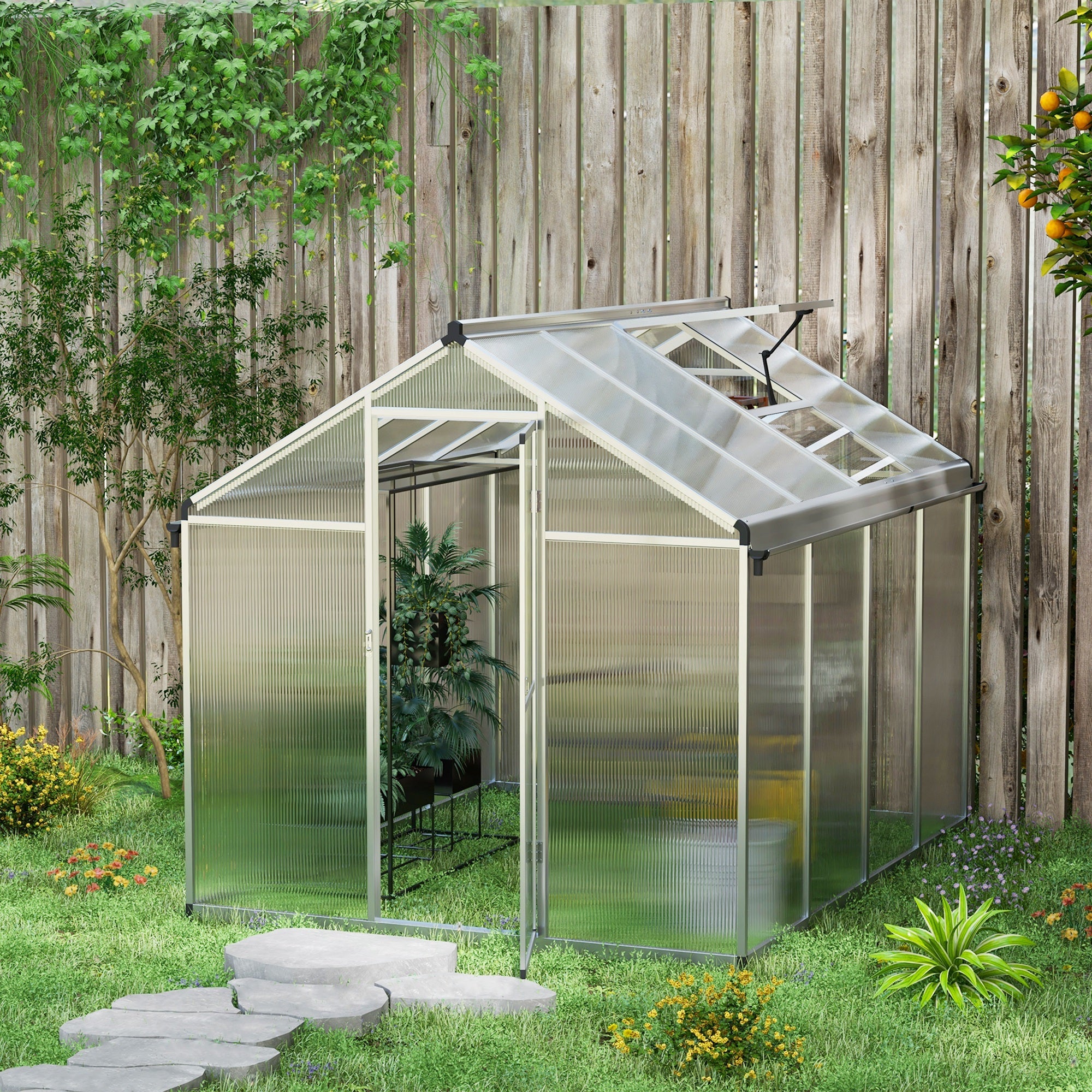 Greenhouse 8 x 6ft, Aluminium Frame