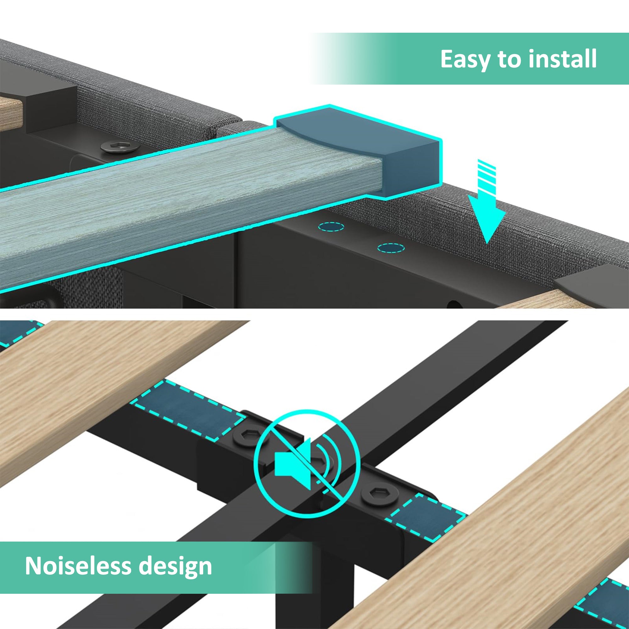 Upholstered King Ottoman Bed with 360 Surround LED Function, Hydraulic Storage, Charging Function, Linen Grey