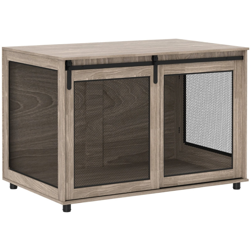 Dog Crate Furniture, Sliding Door for XL Dogs, Brown