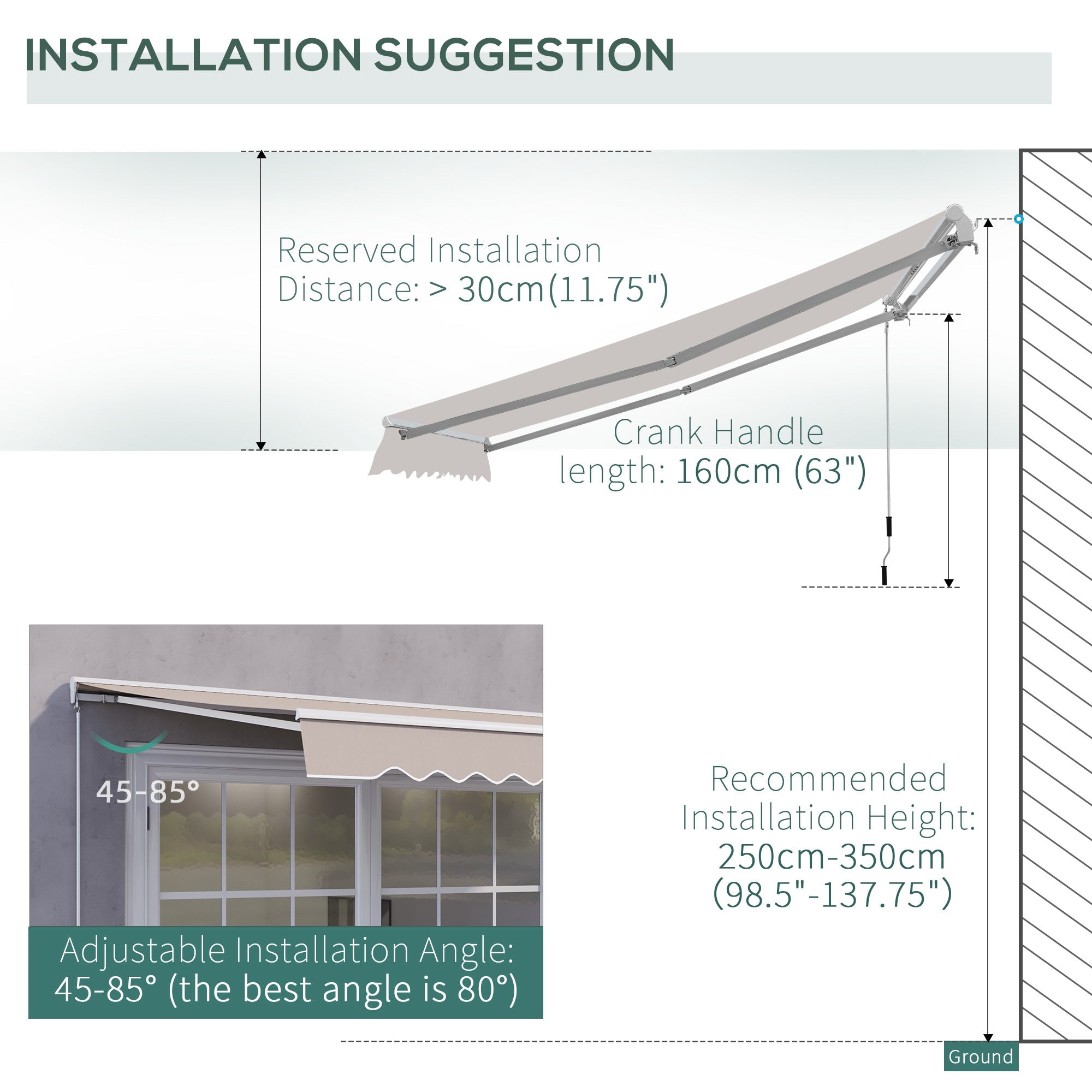 Retractable Awning 3.5Lx2.5M Manual/Electric - Cream White/White