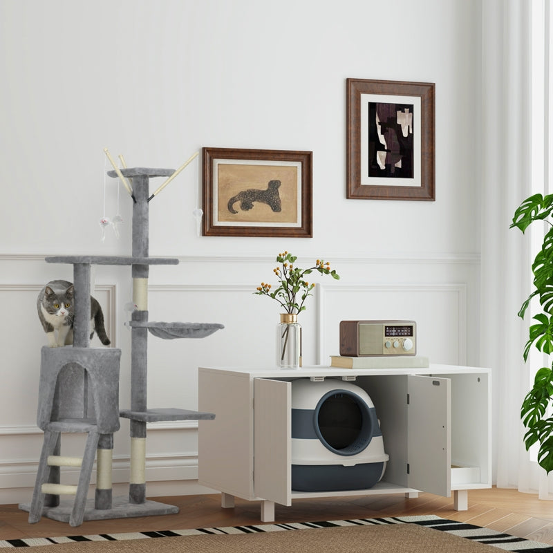 Cat Scratching Post Climbing Tower Activity Centre Grey