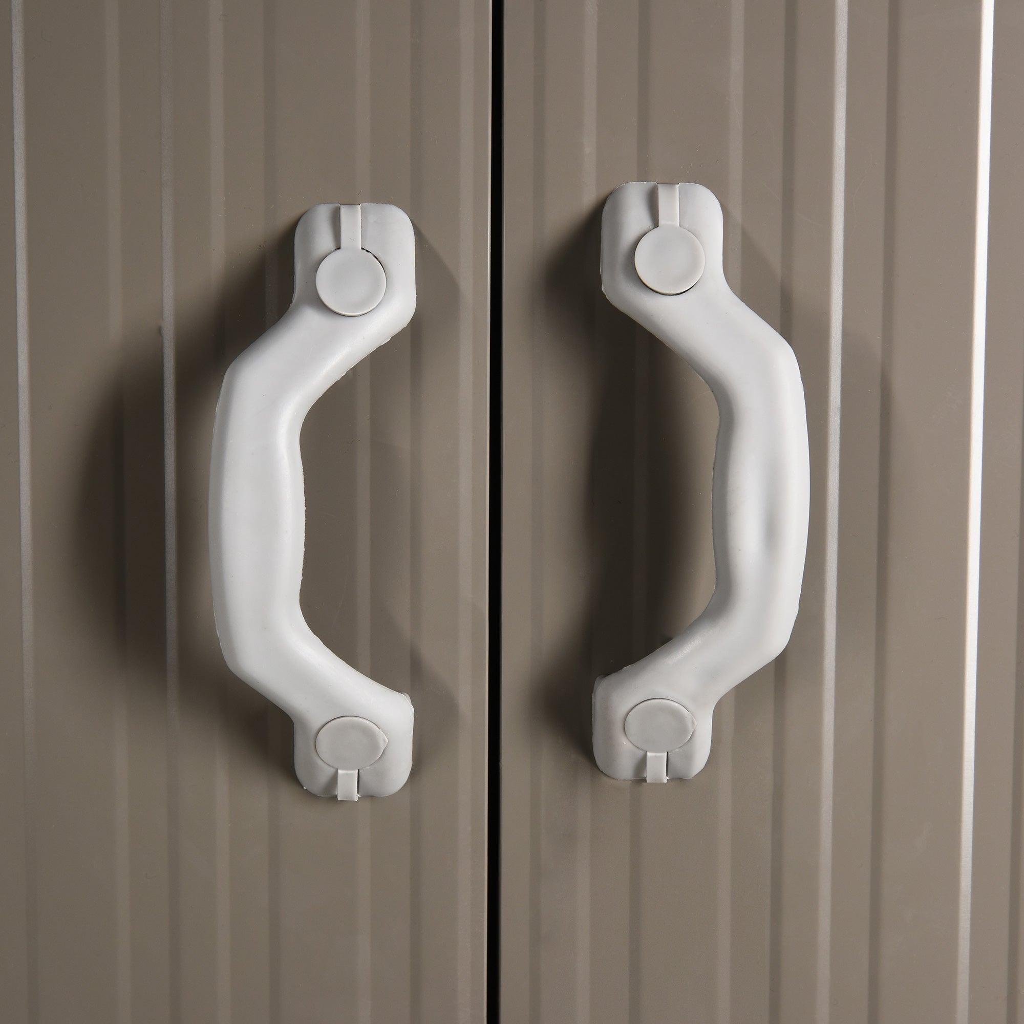 8 x 6 ft Galvanised Garden Shed with Double Doors and Air Vents, Grey