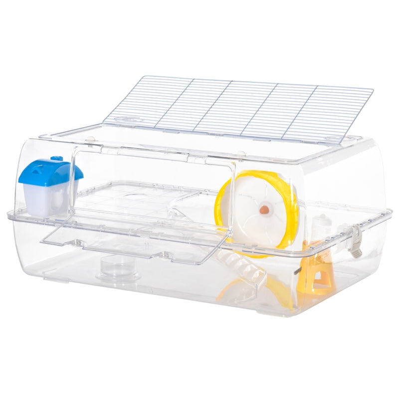 Hamster Cage, 2-Tier with Running Wheel, Water Bottle, Dish