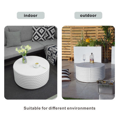 White Waterproof Outdoor Coffee Table—PAT-2462TA