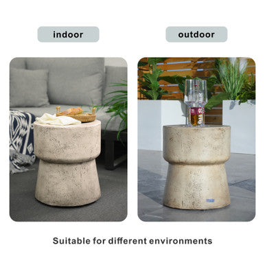 Outdoor Imitation Wood Waterproof Cylindrical Edge Coffee Table—PAT-2464ST