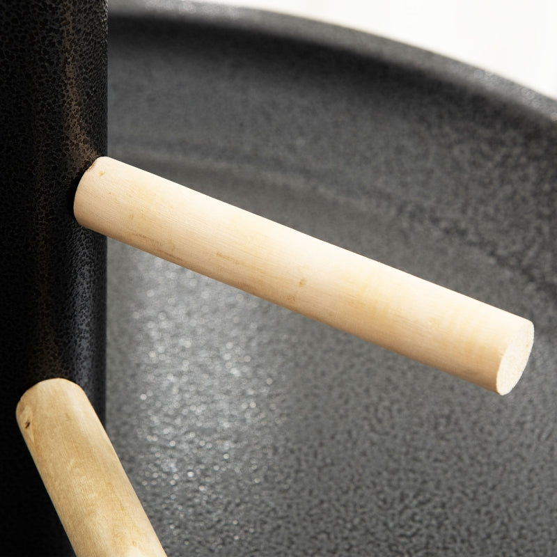 Metal Bird Table Play Stand, Bird Feeder Station, Four Wheels, Feeding Bowls, Round Tray